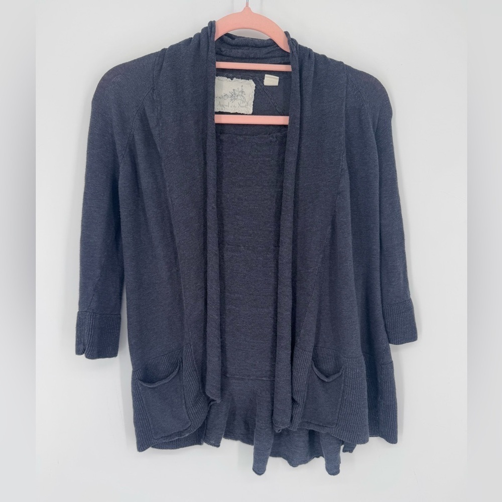 Anthropologie Angel Of The North Women's Charcoal Tiered Back Cardigan Small